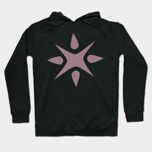 Large Geometric abstract snowflake in mauve Hoodie